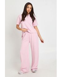 Boohoo - Waffle Straight Leg Trouser - Lyst