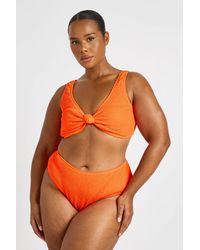 Boohoo - Plus Crinkle Knot Top & High Waist Bikini - Lyst