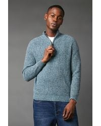 MAINE - Twisted Yarn Half Zip Knitted Jumper - Lyst