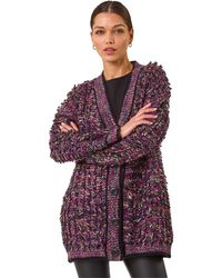 Roman - Loop Knit Button Cardigan - Lyst