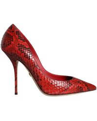 Dolce & Gabbana - Rode Leren Stiletto Hakken Pumps Schoenen - Lyst