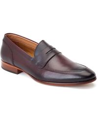 Base London - Bruno Leather Bordo Loafers - Lyst
