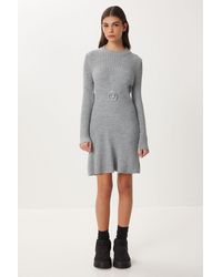 Happiness İstanbul - Ribbed A-Line Knit Mini Dress - Lyst