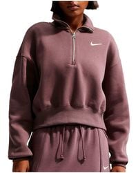 Nike - W Nsw Phnx Flc Qz Crop - Lyst