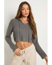 Boohoo - Hooded Knit Jumper - Lyst