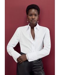 Karen Millen - The Founder Cotton Woven Buttoned Shirt - Lyst