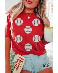 Azura Exchange - Baseball Print Relaxed Fit Tee - Lyst