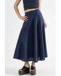 Busem - High Waist Textured A-Line Maxi Skirt - Lyst