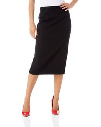 Roman - Textured Elastic Waist Pencil Midi Skirt - Lyst