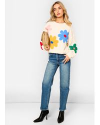 Gini London - 3D Flower Crochet Knitted Jumper - Lyst