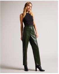 Ted Baker - Plaider Straight Leg Faux Leather Trouser - Lyst