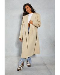 MissPap - Pleated Structured Shoulder Trench Coat - Lyst