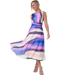 Roman - Petite Sleeveless Abstract Print Midi Dress - Lyst