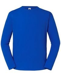 Fruit Of The Loom - Iconic 195 Premium Ringspun Cotton Long-Sleeved T-Shirt (Royal) - Lyst