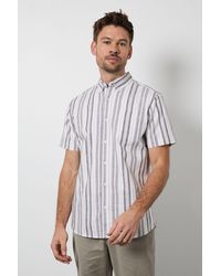 MAINE - Stripe Short Sleeve Shirt Cotton - Lyst