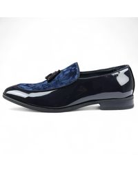Infinity Leather - Velvet Tassel Loafers Formal Patent Dress Shoes Faux Leather - Lyst