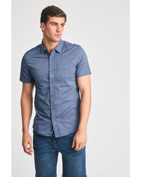Tokyo Laundry - Mid Cotton Printed Chambray Short Sleeve Shirt - Lyst