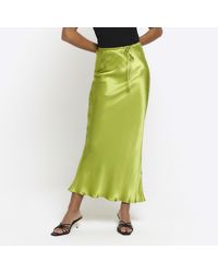 River Island - Midi Skirt Tie Waist - Lyst
