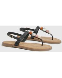 Boohoo - Beaded Toe Post Sandals - Lyst