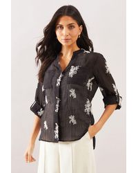 Wallis - Embroidered Overhead Shirt - Lyst