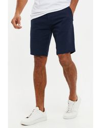 Threadbare - Navy Cotton 'northsea' Slim Fit Chino Shorts - Lyst