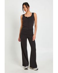 Boohoo - Fold Over Waistband Yoga Pant - Lyst