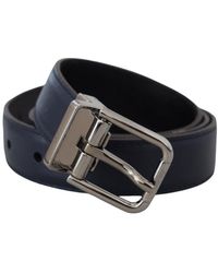 Dolce & Gabbana - 100% Authentic Leather Belt With Metal Buckle Closure Calf Leather - Lyst