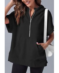 Azura Exchange - Short Sleeve Hooded Pullover - Lyst