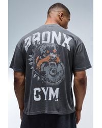 BoohooMAN - Active Bronx Gym Dog Washed Oversized Extended Neck T-Shirt - Lyst