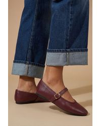 Oasis - Mia Faux Leather Mary Jane Ballet Flats - Lyst