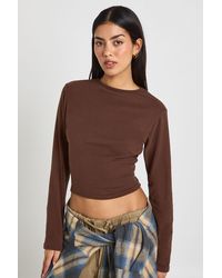Boohoo - Ultra Soft Long Sleeve Fitted Top - Lyst