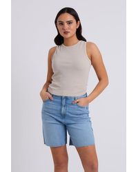 Urban Bliss - Neutral Washed Ribbed Racer Vest - Lyst