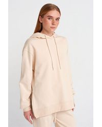 Dilvin - Oversized Cotton Zip-Front Hooded Sweatshirt - Lyst