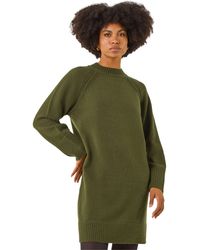 Roman - High Neck Ribbed Knit Dress - Lyst