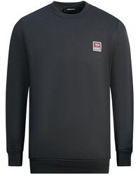 DIESEL - S-gir-div-p Pacth Logo Black Sweater - Lyst