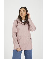 Brave Soul - Pale Hooded Rain Mac - Lyst