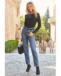 Sosandar - Mid Straight Leg Jeans Cotton - Lyst