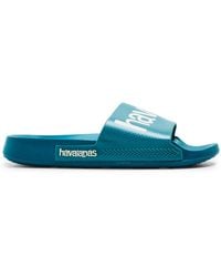 Havaianas - Logo Print Open Toe Slide Sandals - Lyst