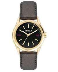 Furla - Black Leather Watch - Lyst