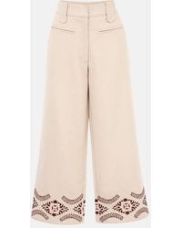 Hiccup - Linen Blend Guna Trousers With Embroidery Detail - Lyst