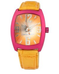 Chronotech - Orange Leather Watch - Lyst