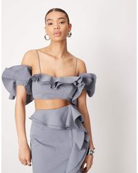 ASOS - Ultimate Raw Edge Ruffle Crop Top Co-Ord - Lyst