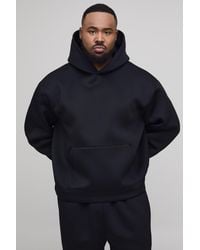 BoohooMAN - Plus Oversized Boxy Bonded Scuba Hoodie - Lyst