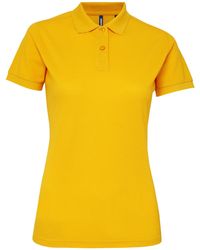 Asquith & Fox - Ladies Short Sleeve Performance Blend Polo Shirt (Sunflower) - Lyst