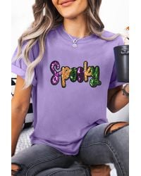 Azura Exchange - Spooky Sequin Graphic Tee - Lyst