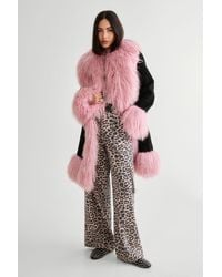 Nasty Gal - Limited Premium Real Suede And Fur Coat - Lyst