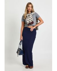 Boohoo - Rib Knit Maxi Skirt - Lyst