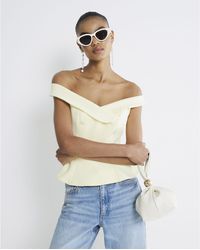 River Island - Bardot Top Sleeveless Double Breasted - Lyst