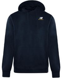 New Balance - Long Sleeve Pullover Embroidered Hoodie Mt11550 Ecl Cotton - Lyst