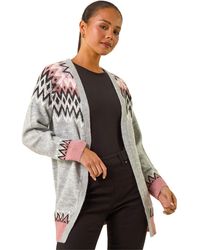 Roman - Petite Fairisle Knit Cardigan - Lyst